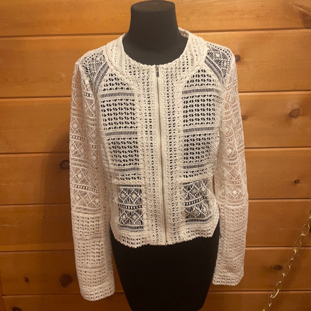 Lace Long Sleeve Zip Top